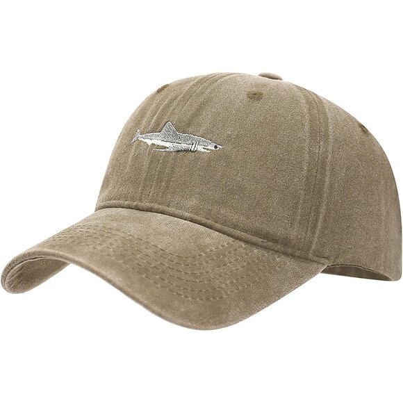 Women's Shark Khaki Fashion Baseball Cap Adjustable Strap Back Visor Sports Hat - Picture 1 of 7